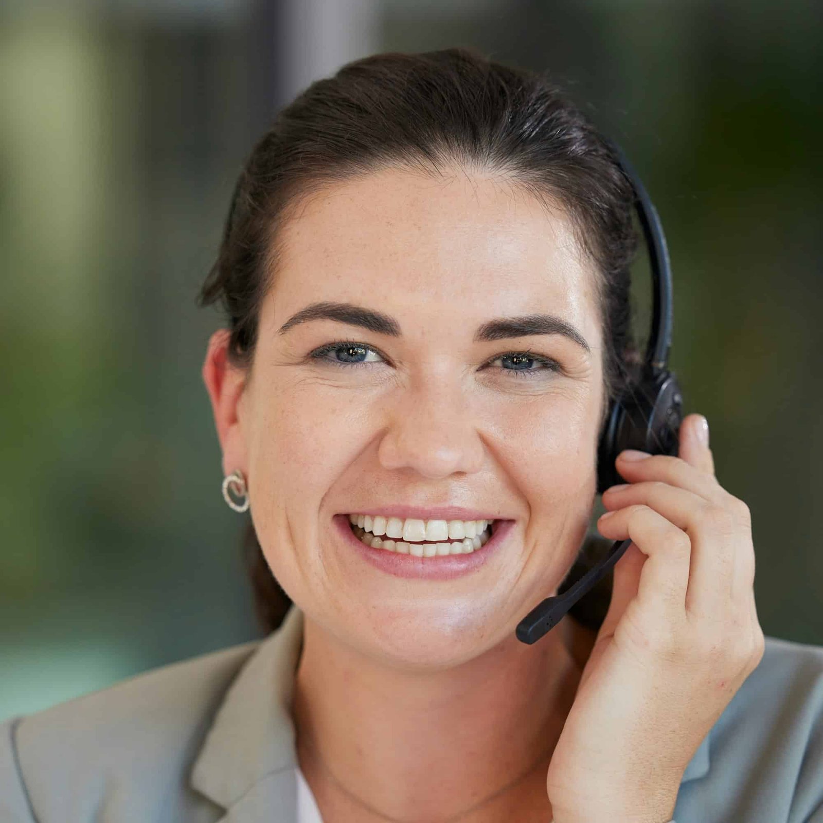 portrait call center and woman with telemarketing smile and crm with customer service business a.jpg